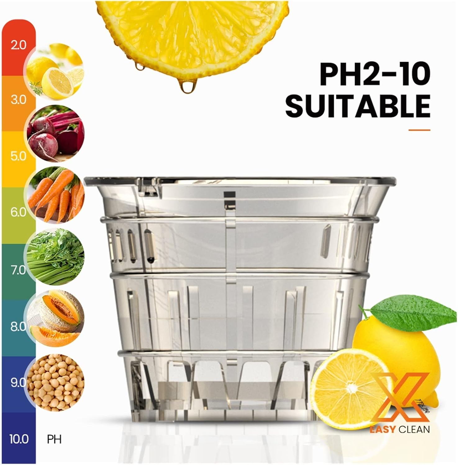 Cold-Press Juice Extractor Large Inlet Slow Juicer Kitchen Household Fruit/Vegetable Blender FFX Filter Easy to Clean PRO (Color : Blue, Size : UK) (Blue E)
