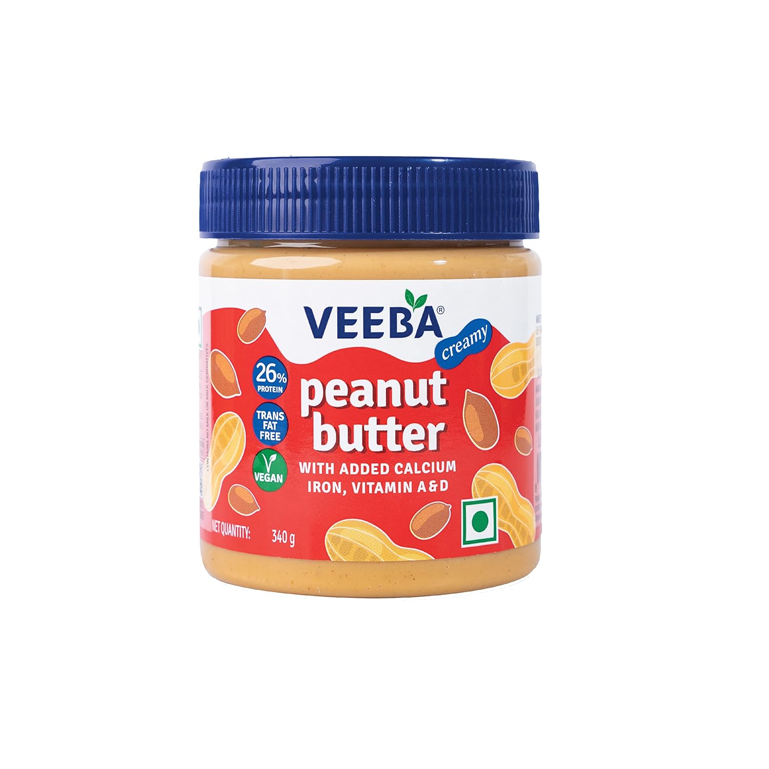 Veeba Peanut Butter Creamy Smooth High Protein Naturally Gluten