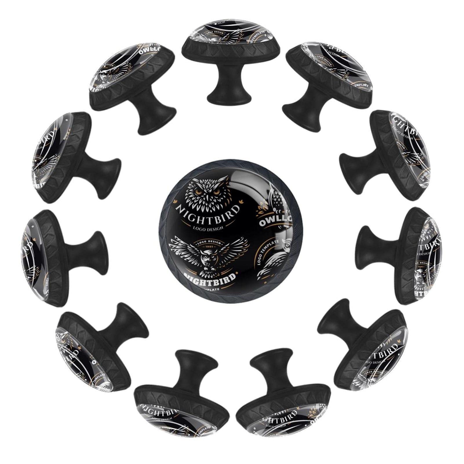 Boutons de tiroir ronds 35 mm Nightbird en lot de 12 pour commode