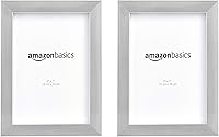 Vista 2 de Yaxa Basics Rectangular Photo Picture Frame, 5" x 7", Pack of 2, 8.31 x 6.30 inches, Nickel