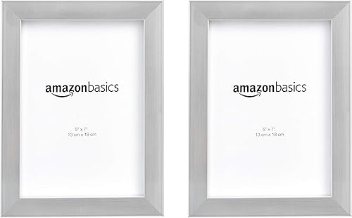 Miniatura 2 de Yaxa Basics Rectangular Photo Picture Frame, 5" x 7", Pack of 2, 8.31 x 6.30 inches, Nickel