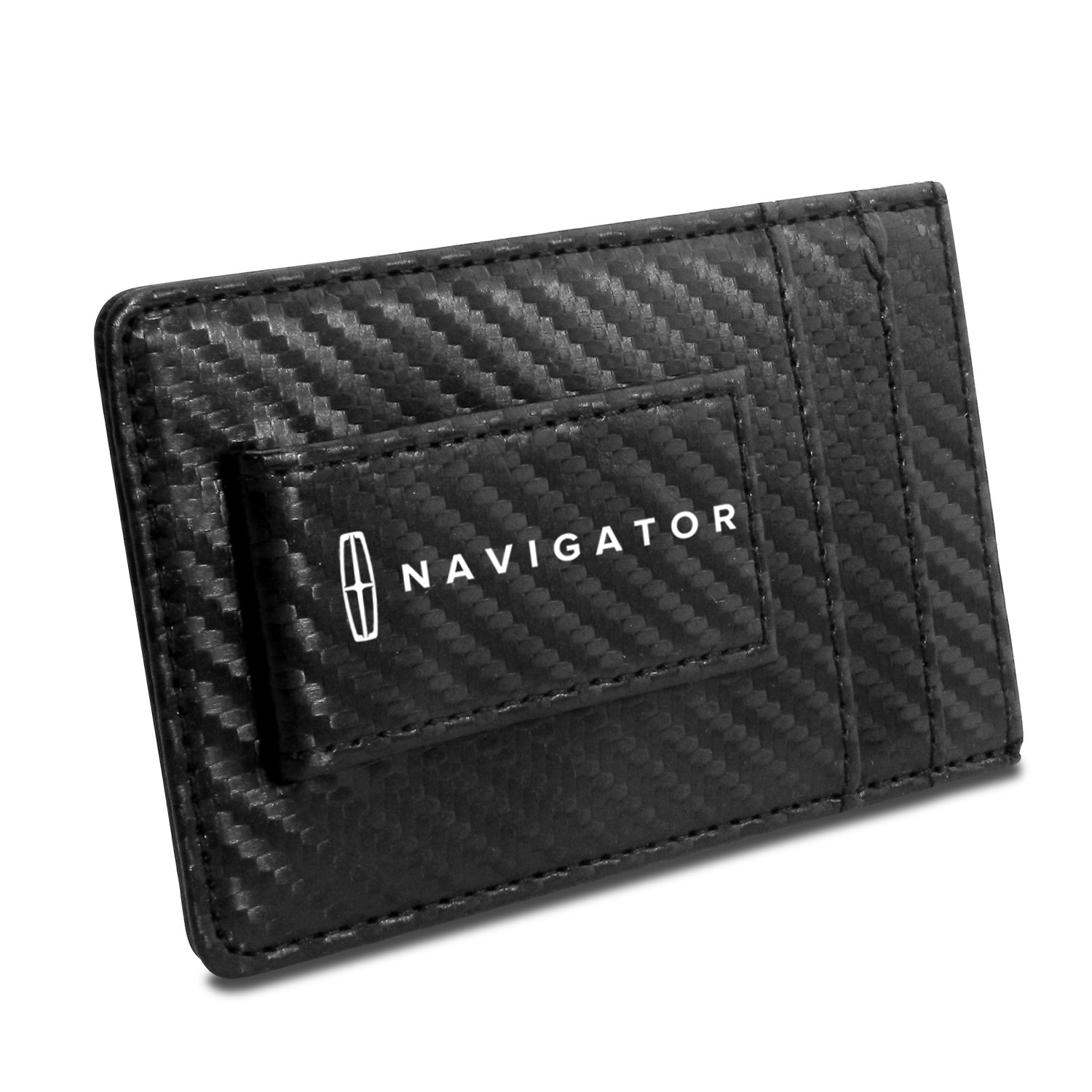 Lincoln Navigator Black Carbon Fiber Leather Wallet RFID Block Card Case Money Clip-image-7