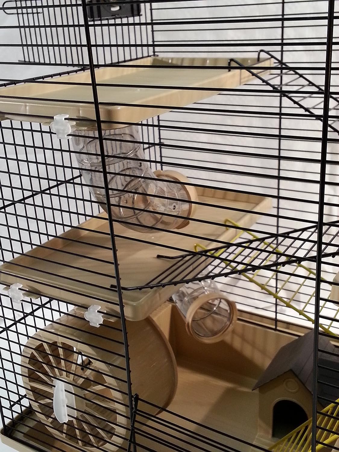 XXL Diamant Hamsterkäfig 4 Etagen großes Röhrensystem Beige Außenröhren mehrere Türen viel Zubehör