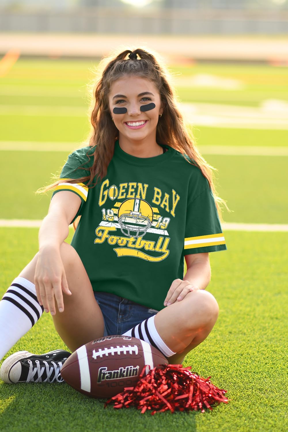 Football Shirts for Women Game Day Tshirt Football Team Fans Gift Tees Sport Season Short Sleeve Tops - Image 3