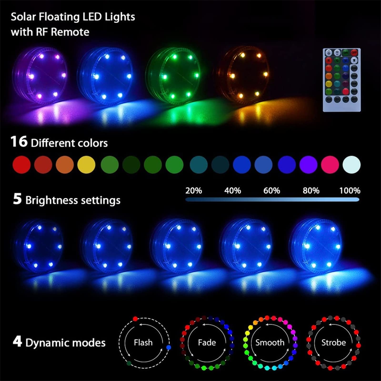 Lampe de plongée LED Lampe solaire de piscine à 10 lampes 6 LED Lampe LED submersible magnétique Lampe murale solaire sous-marine Veilleuse de piscine Ventouses Aquarium