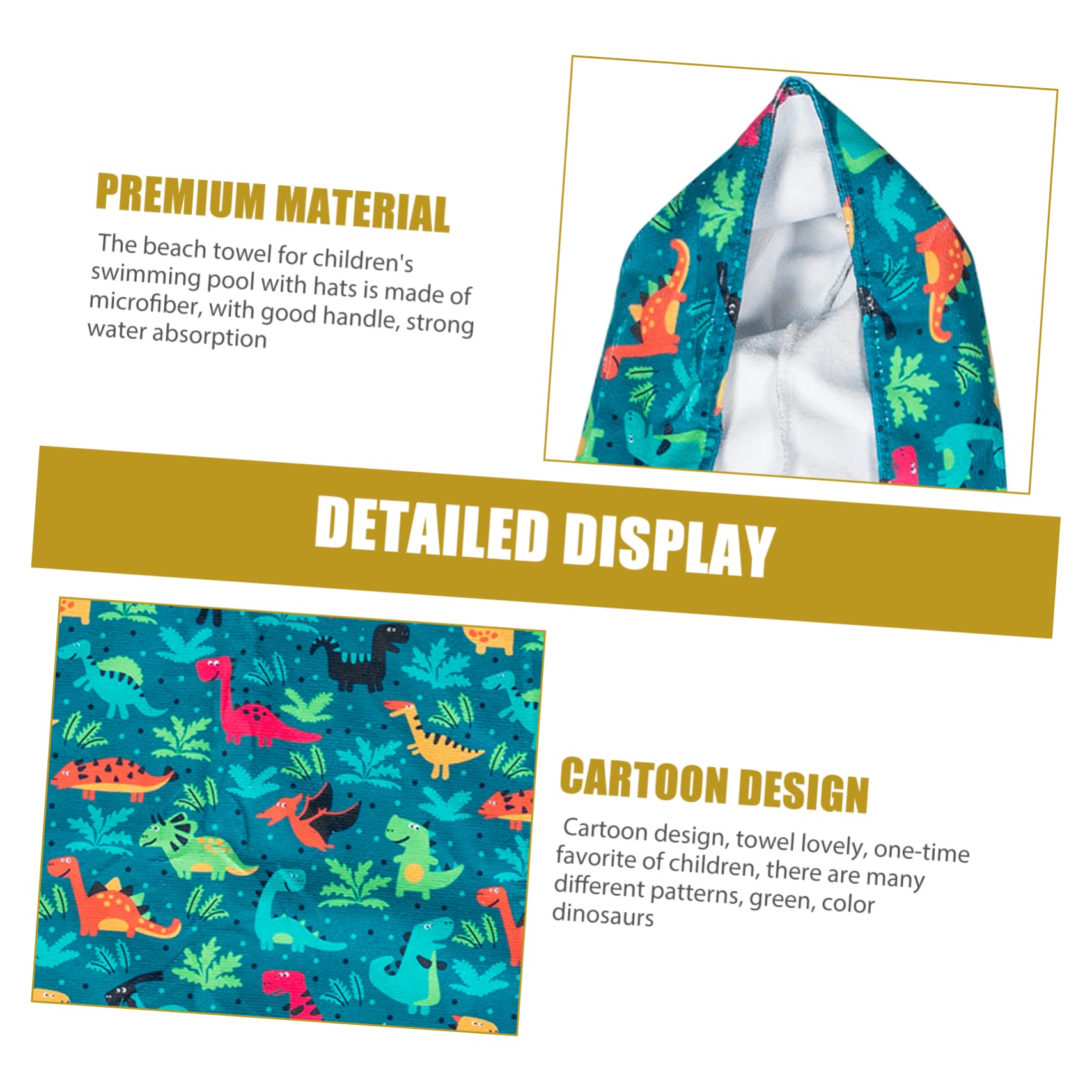 Cabilock 5piezas Toalla Capucha para Diseño De Dibujos Animados Toalla Absorbente para Playa y Ducha para Después El Agua