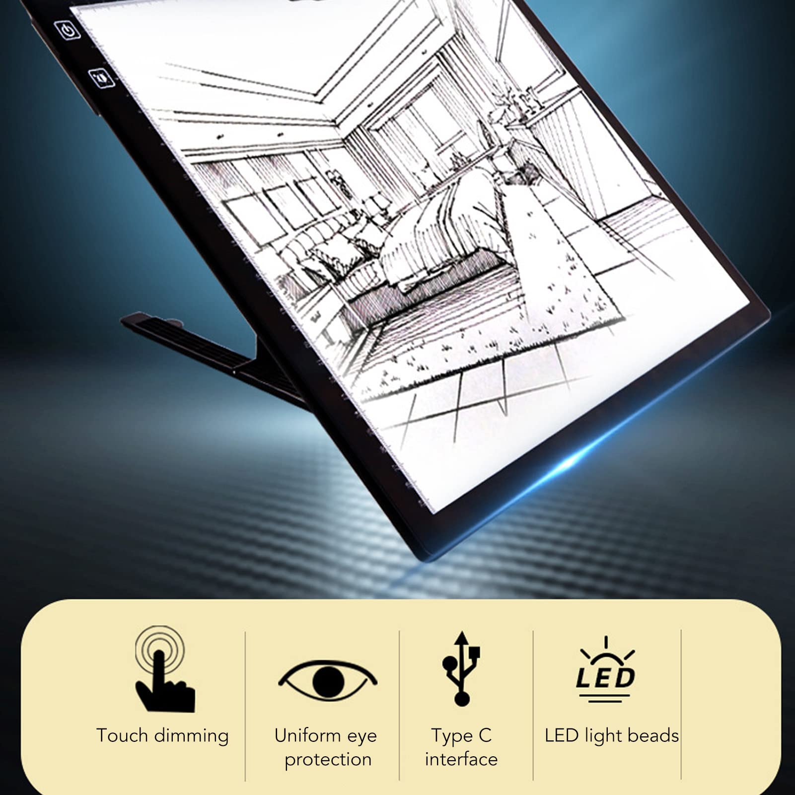 Tavoletta Luminosa A3 LED - Light Pad Per Disegno, Diamond Painting E Animazione, Luminosità Regolabile - Foto 11