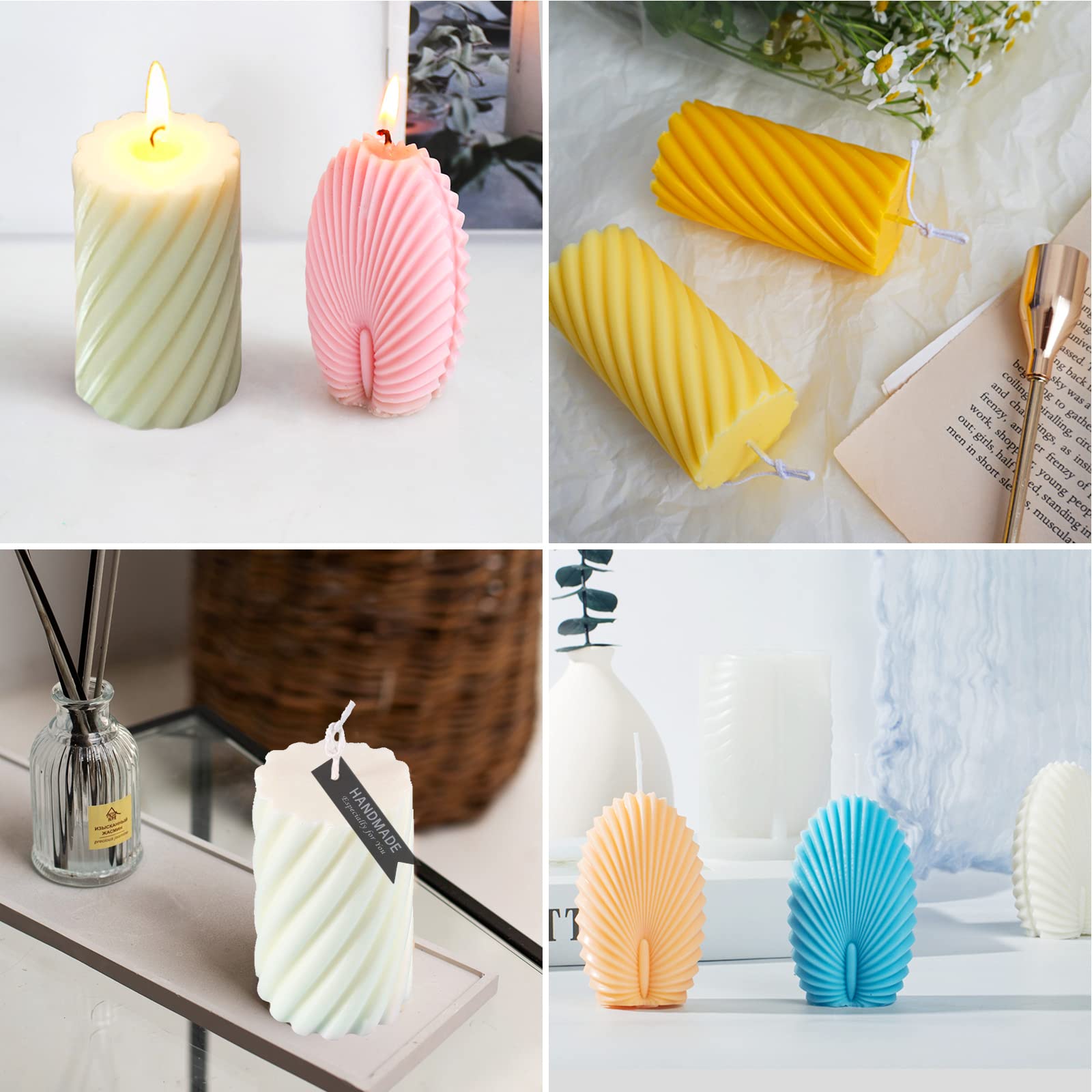 Silikonform Für Kerzen - Geometrisch, 3D-zylindrisch, Für DIY Kerzen & Deko
