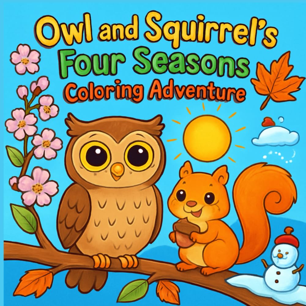 Owl and Squirrel's Four Seasons Coloring Adventure