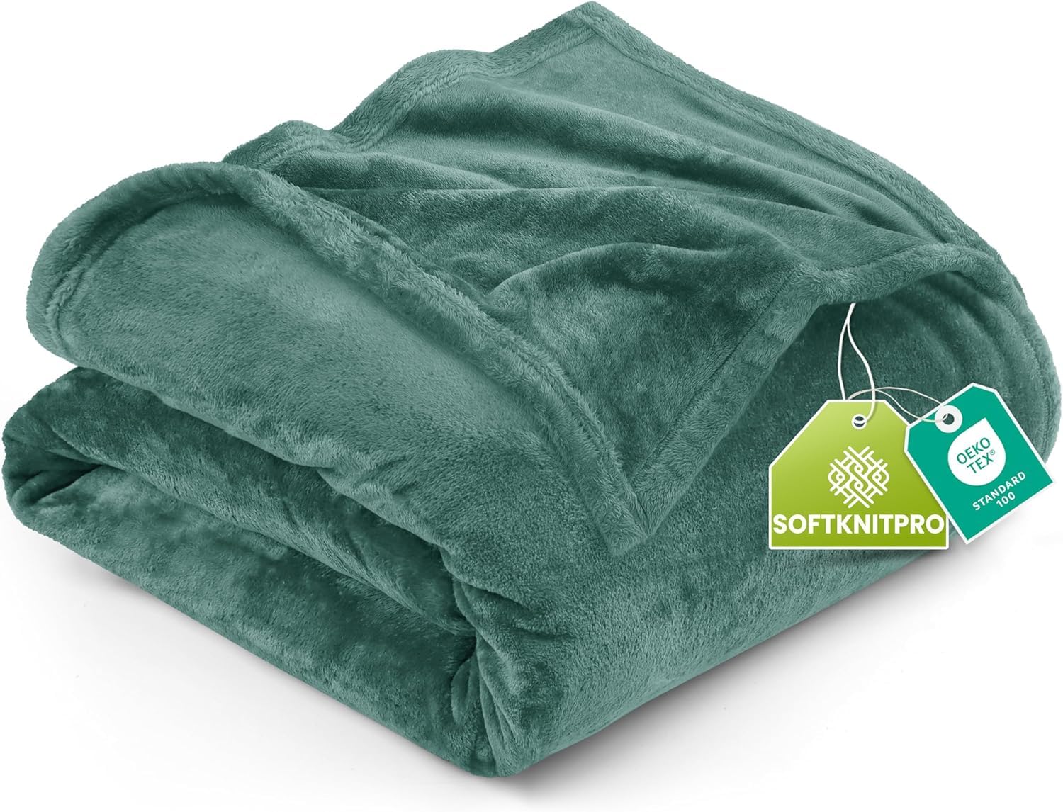 Utopia Bedding Double Fleece Blanket 150x200cm – Soft Warm Lightweight Breathable Luxury Decorative Bed Throw For Sofa & Armchairs – Cosy All Weather Fluffy Blanket Gift For Men & Women, Celadon