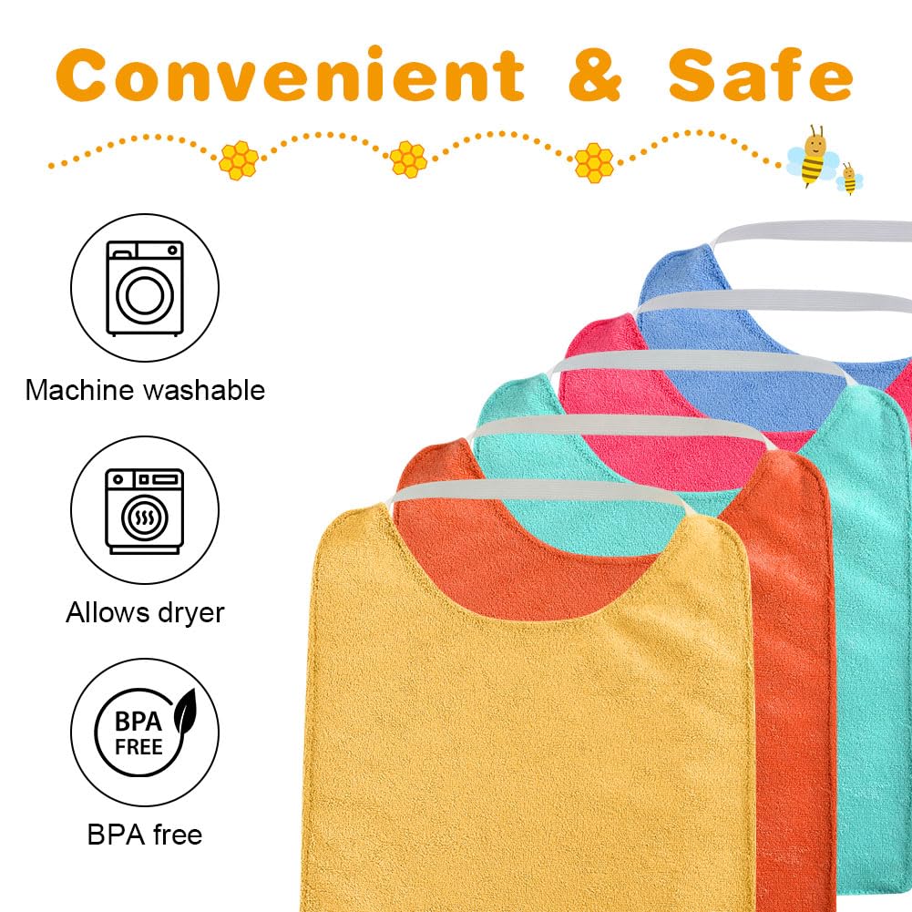 Vicloon Bavoir Elastique, Bavoirs Imperméables Bébé, Bavoirs pour Bébés Tissu 90% Coton avec Sangle élastique Passe au Sèche-Linge, Pas de Rétrécissement