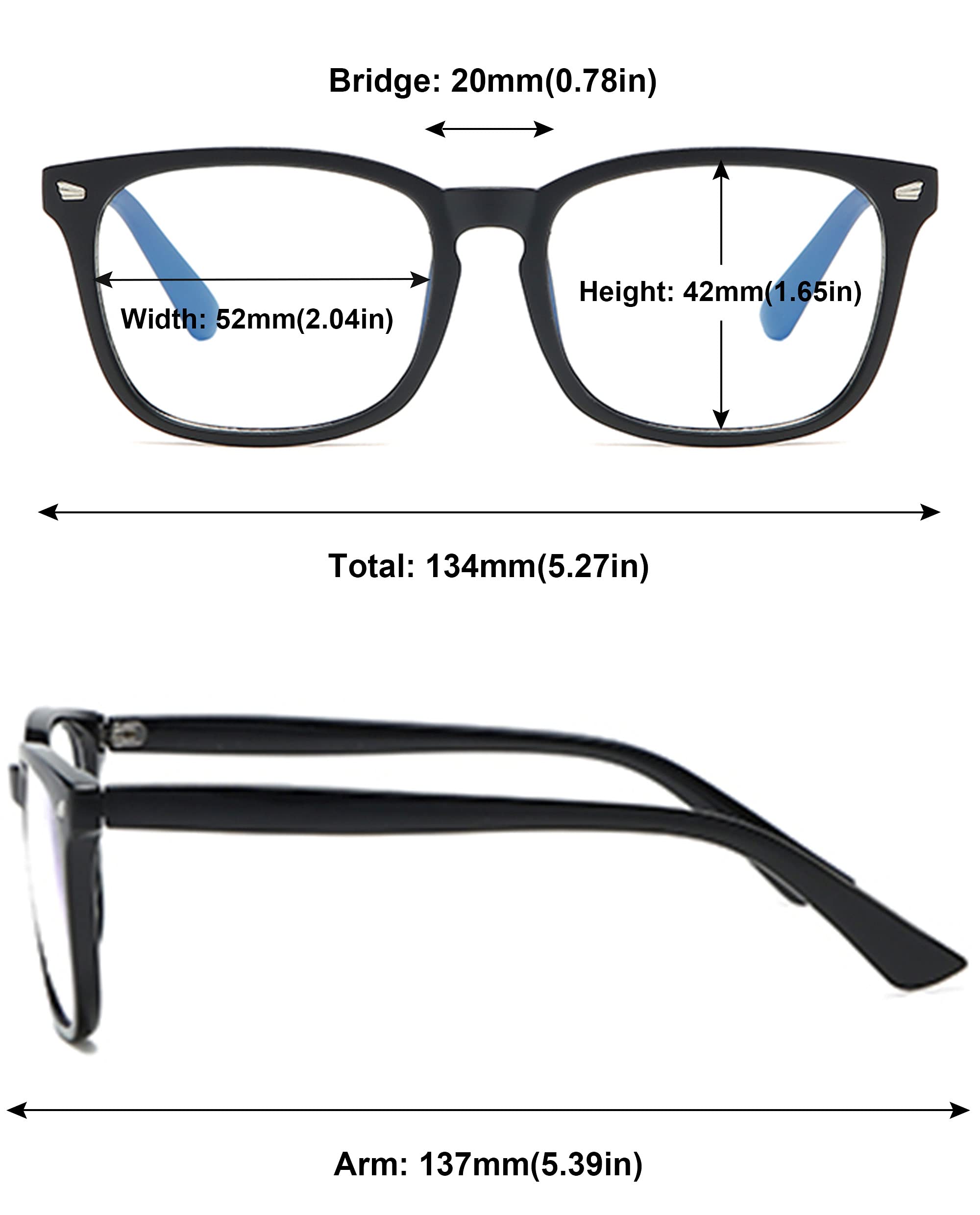 MAGIMODAC Blue Light Blocking Glasses Reading Glasses Lightweight Frame Eyeglasses 1.0 1.25 1.5 1.75 2.0 2.25 2.5 2.75 3.0 3.5 4.0 Unisex for Women and Men and Aged (black - Image 2
