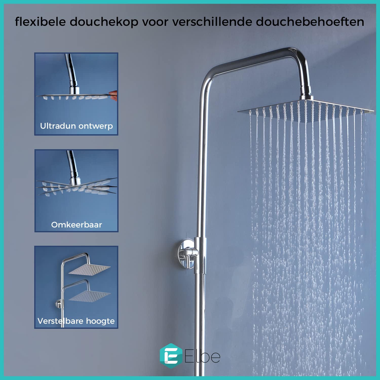 Bossini Manhattan tweestraals roestvrijstalen douchekop Bossini Manhattan tweestraals roestvrijstalen douchekop