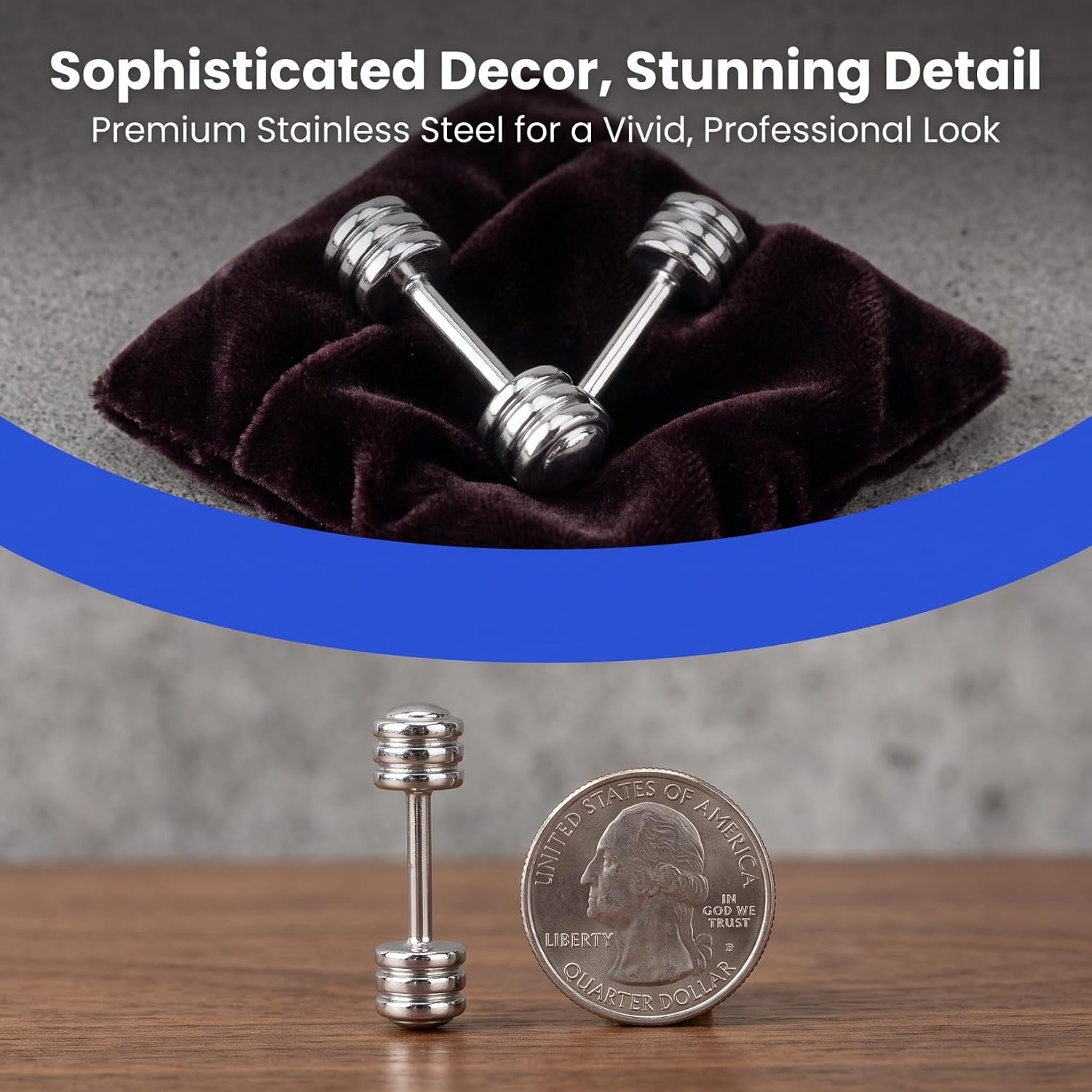 5 Pcs Miniature Dumbbells 1:12 Scale Weights, Stainless Steel Silver 1.10 Inch, Micro Landscape Accessories Gym Room Diorama Home Decor Photography Props