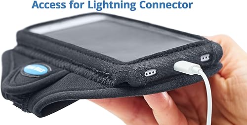 Miniatura 6 de Tune Belt AB86.1 Soporte de brazalete para teléfono celular para iPhone 13 Mini, 12 Mini y SE 2020 - Banda deportiva resistente al agua para correr