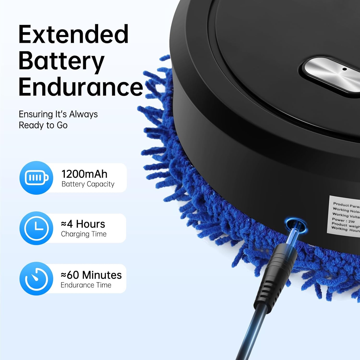 10,000rpm Mopping Robot Cleaner Sweeping Machine Intelligent Wet and Dry Mopping Machine 360°Full-Surround Wipe for Clean Pet Hair Hard Floor & Carpet (Black)