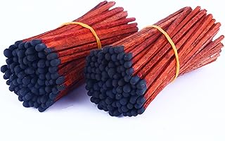 100Pcs 4'' Decorative Brown Stick Black Matches, Long Wooden Safety Matches for Candles, Bathroom, Candle Matches, Color Matches, Long Wooden Matchsticks for Home Décor, Gifts, Accessories & Events