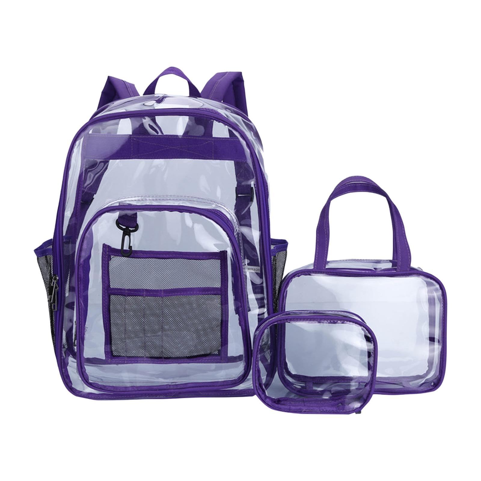 PVC Clear Backpack Handbag Transparent Bag for Boys Women Junior High School purple|Clothing, Shoes & Accessories | Mens Accessories | Backpacks, Bags & Briefcases-image-5