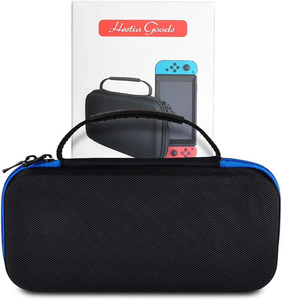 daydayup Switch Case and Tempered Glass Screen Protector Compatible with Nintendo Switch - Deluxe Hard Shell Travel Carrying Case, Pouch Case for Nintendo Switch Console & Accessories, Blue