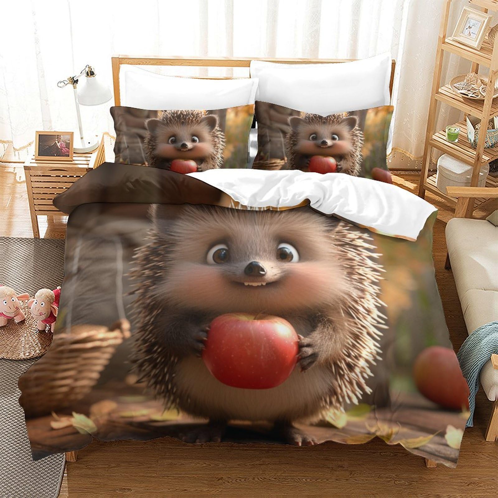 Housse de couette hérisson 3D Super King 260x220 en microfibre
