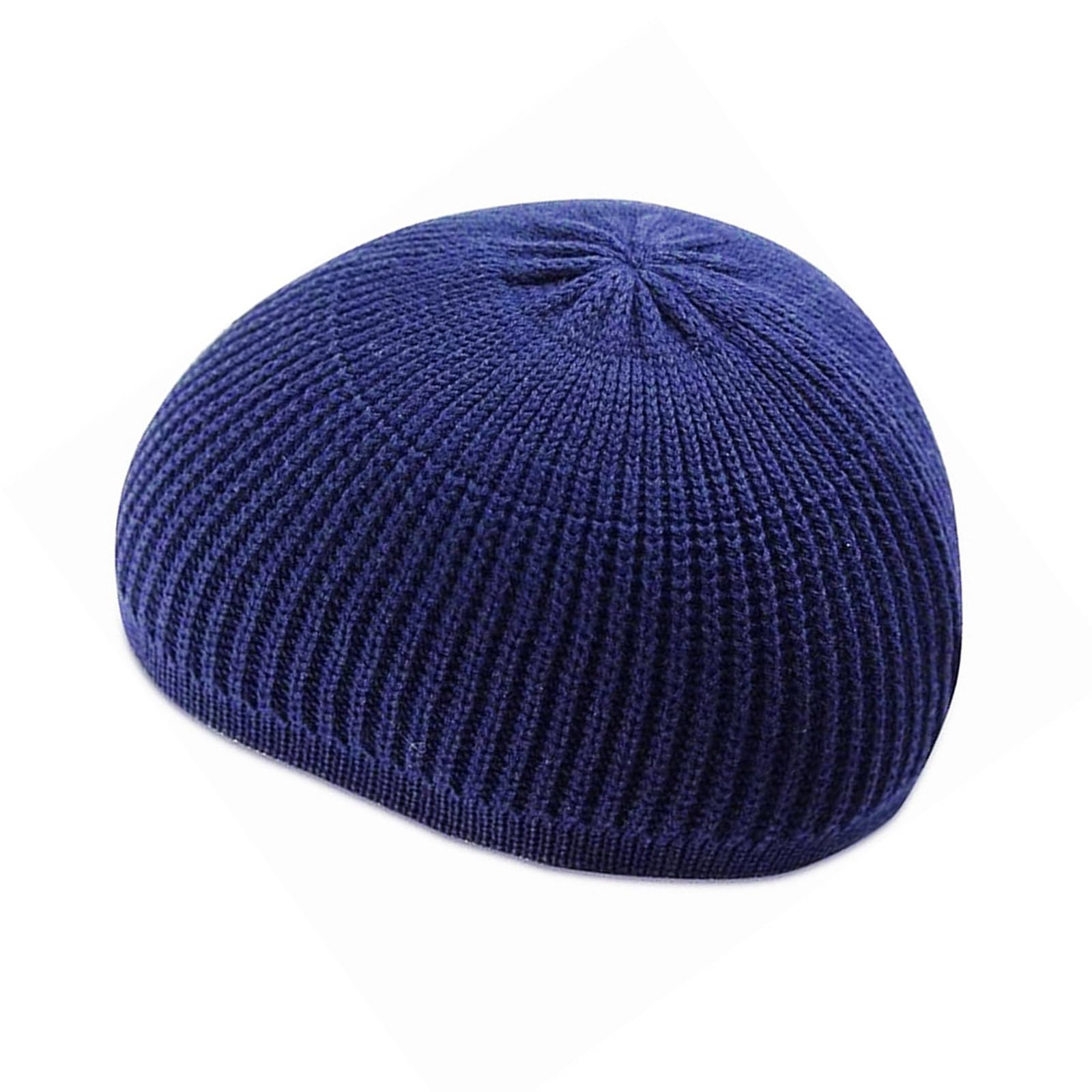 LXJLXD Kufi Muslims Men Namaz Prayer Hat Traditional Muslims Kufi Hat Eid Knitted Muslims Men Prayer Hat(Navy Blue)