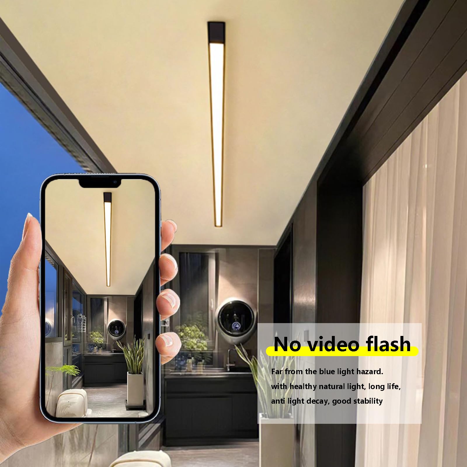 TZSMUM Moderne led-plafondlamp met afstandsbediening, 2700 K-6500 K