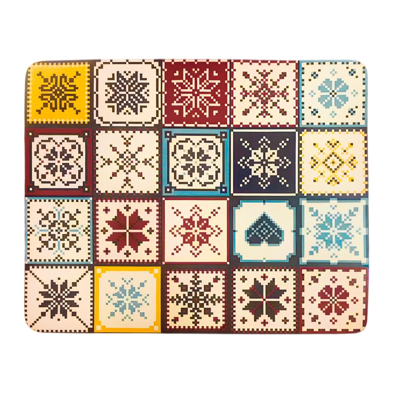 ATORSE Drain Pad Dish Mat for Dinnerware Dish Drying Mat for Restaurant Bar Kitchen Yellow and Red-image-1