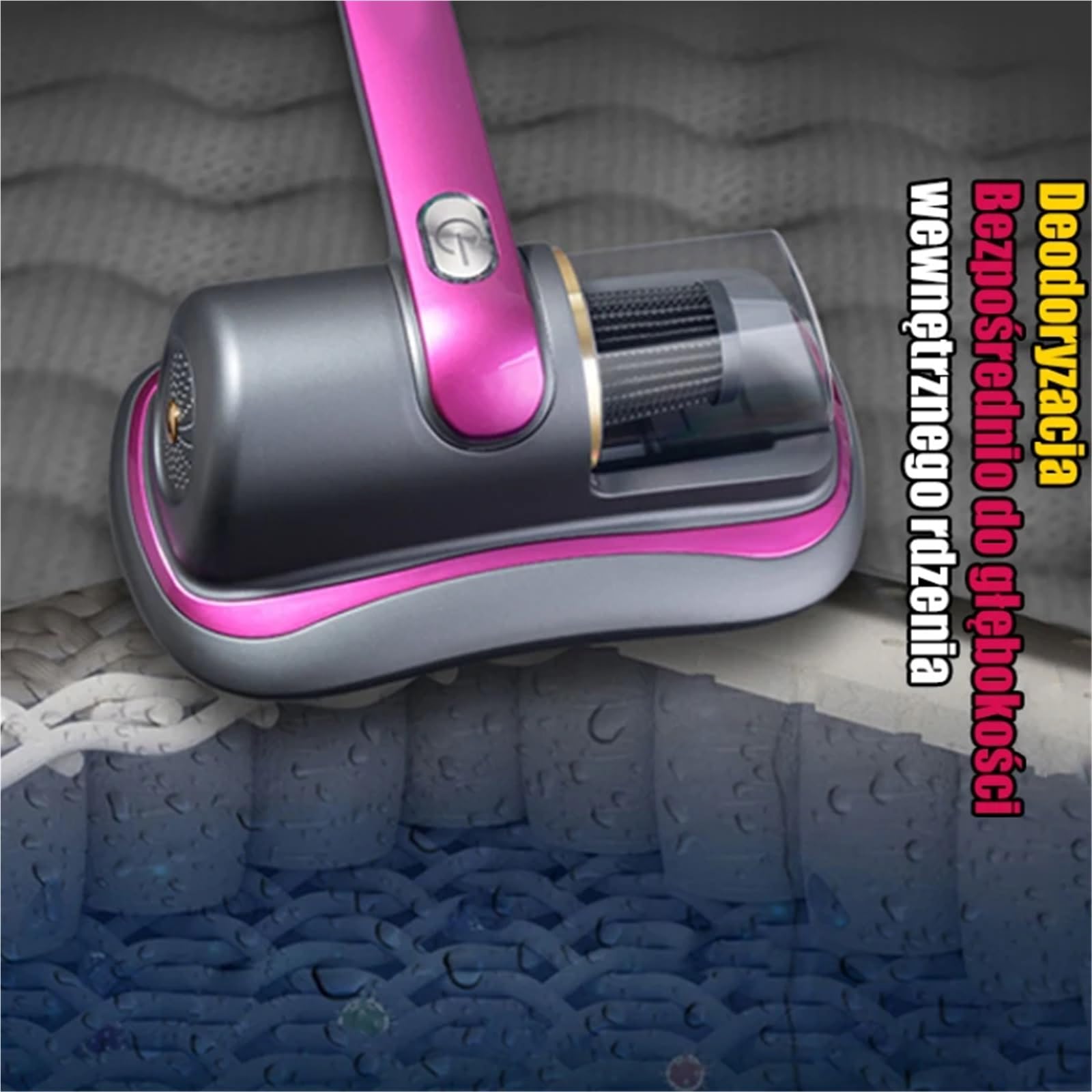 Aspiradora de colchón, máquina de esterilización de colchón para el hogar, portátil, portátil, inalámbrico, eliminador de ácaros, carga USB para cama, alfombra, sofá (dorado) (morado 1)