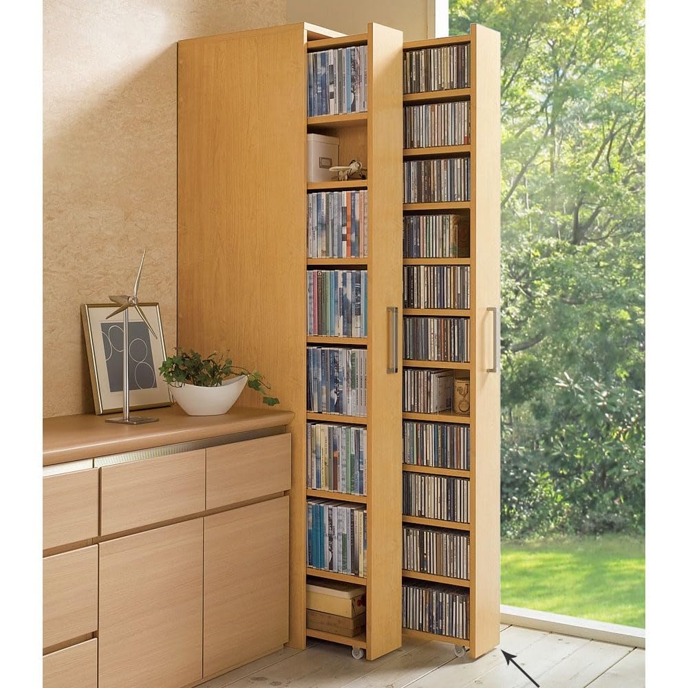 Amazon｜ディノス 家具 収納 本棚 ラック シェルフ CD DVDラック 1cm 