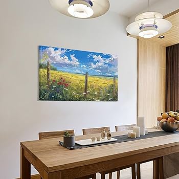 のどかな田園風景の絵画　油彩 のどかな田園風景の絵画 油彩