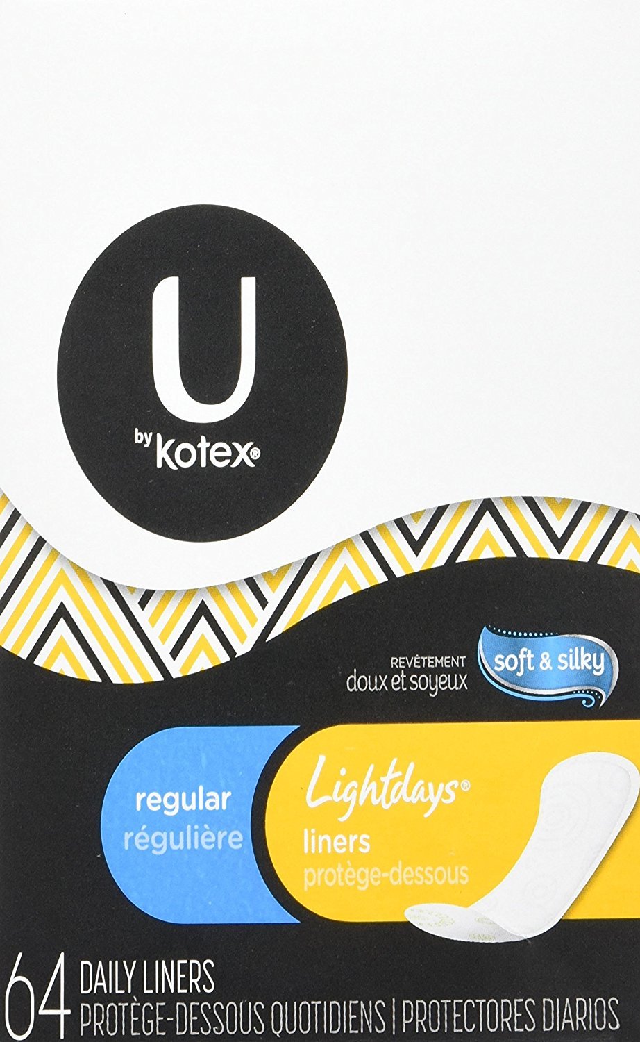U by KotexNatural Balance Lightdays Liners, Regular -64 ct.