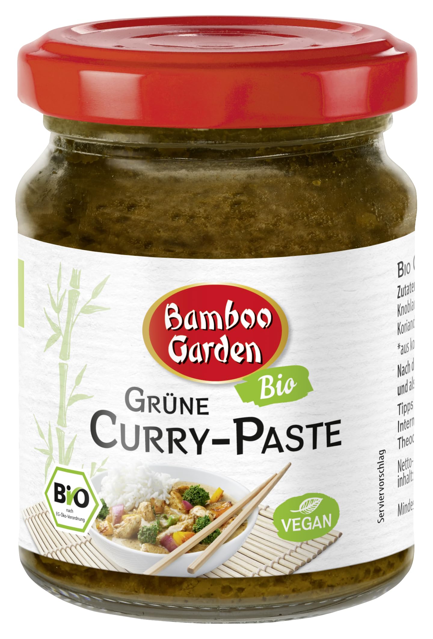 Bamboo Garden Bio Curry Paste grün, EU Organic 125 g für gesunde Küche bei geprägtem Geschmack