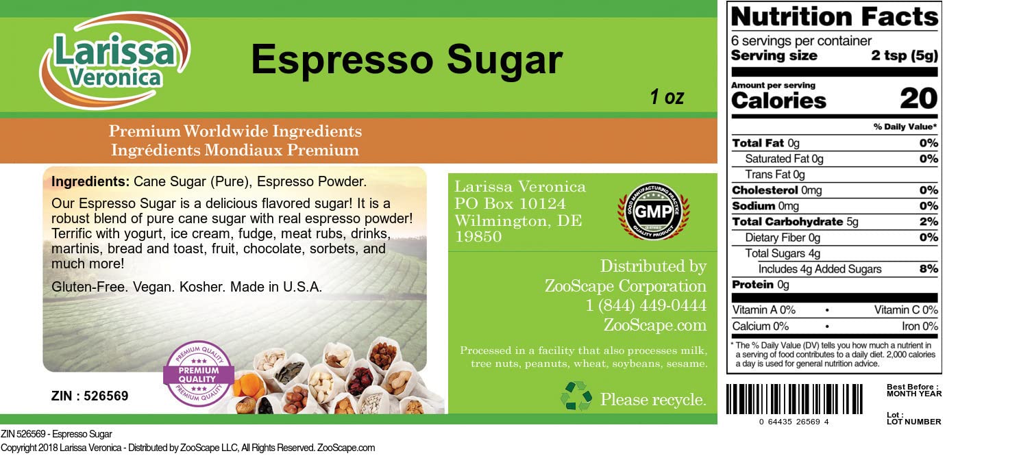 Amazon.com : Espresso Sugar (1 oz, ZIN: 526569) - 2 Pack : Grocery