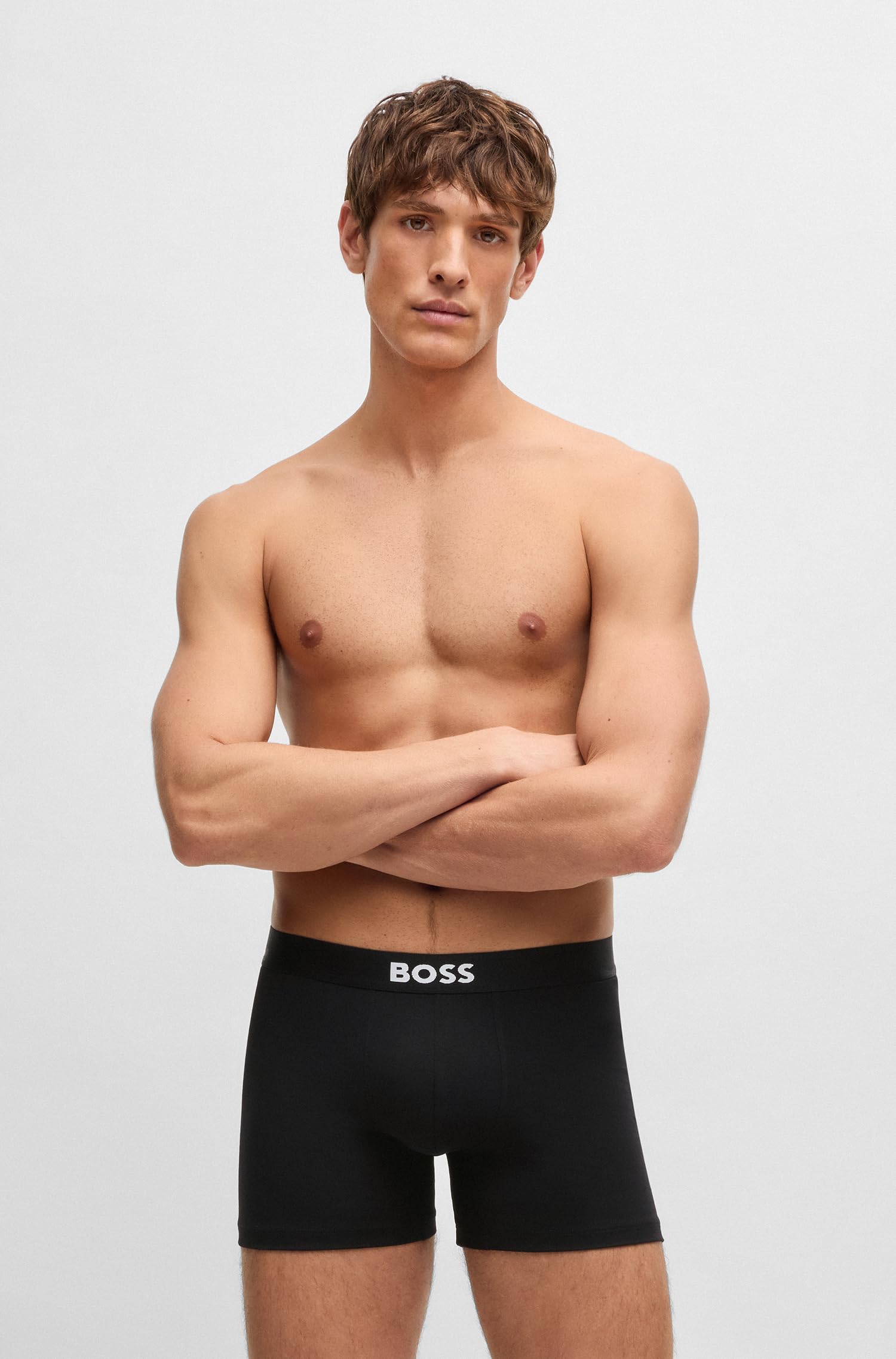 BOSS Herren 3-Pack Logo Icon Boxer Brief Retroshorts, schwarz-Carbon, XX-Large (3er Pack) – Ansicht 2