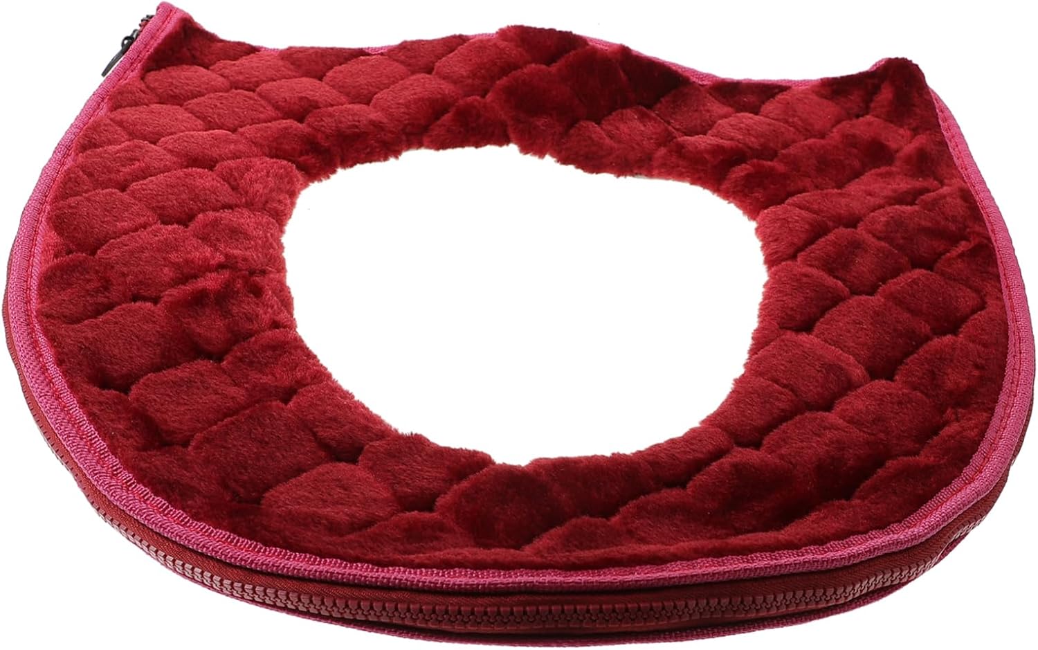 2pcs Washable Toilet Seat Cover with Zipper Soft Cushion Pad for Enhanced Comfort Easy to Toilets for Home Decor Wine