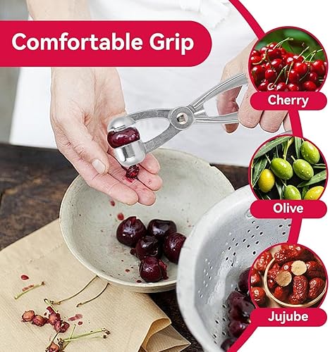Miniatura 2 de 2 herramientas de descarador de cerezas, herramienta de deshuesador de cereza, removedor de hoyos de aleación de aluminio, removedor de semillas de