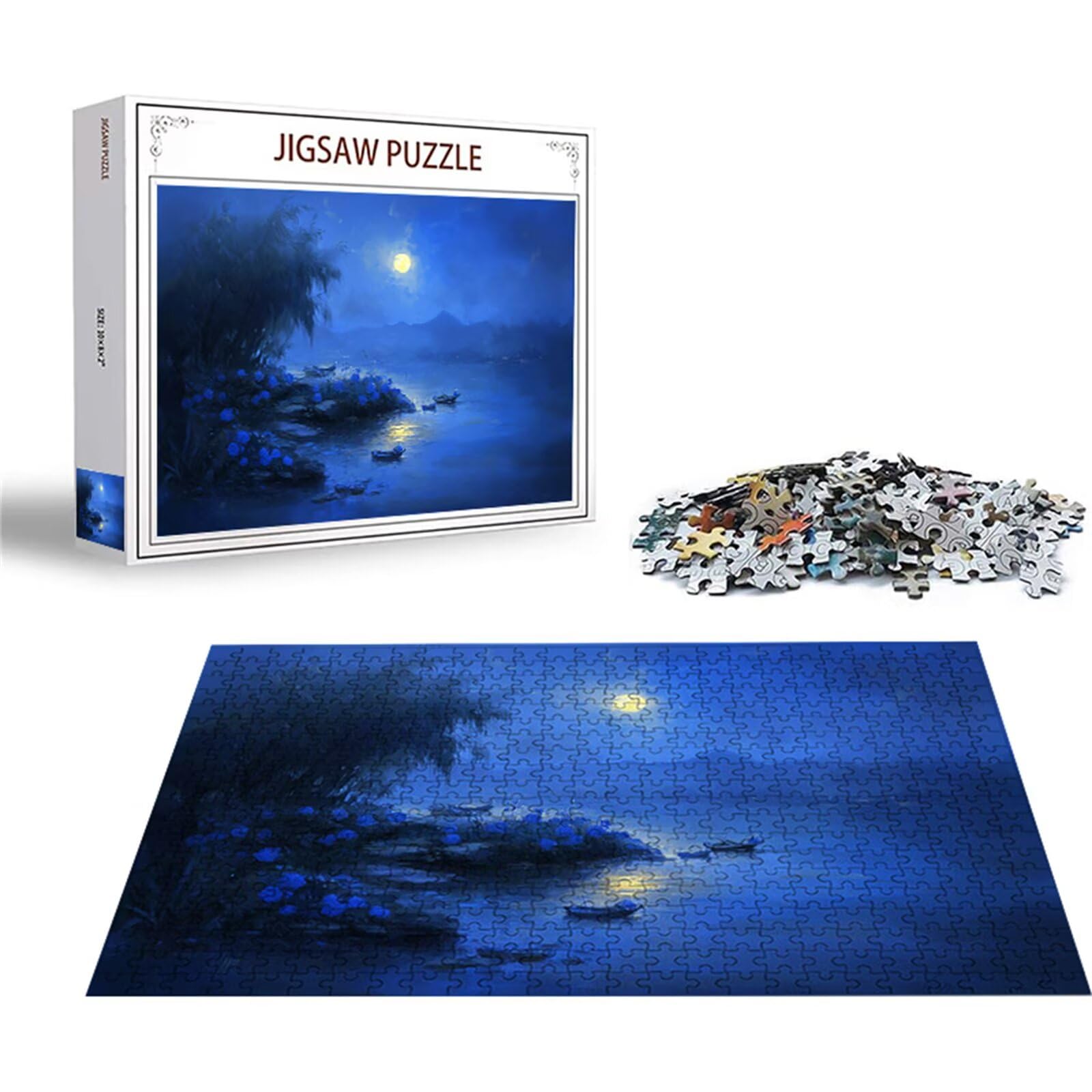 Puzzle 2000 sztuk puzzle księżyc krajobraz drewniane układanki, klasyczne dla dorosłych diY gra wyzwanie idealnie pasują między literami z tyłu Wysokiej jakości układanki dla dzieci dorosłych wiek 14