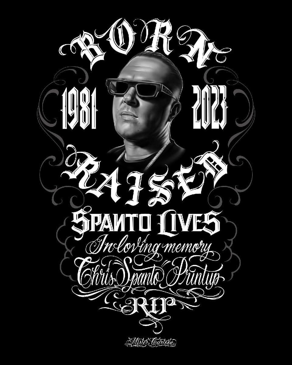 Amazon.co.jp: MISTER CARTOON BORN RAISED SPANTO LIVES TEE