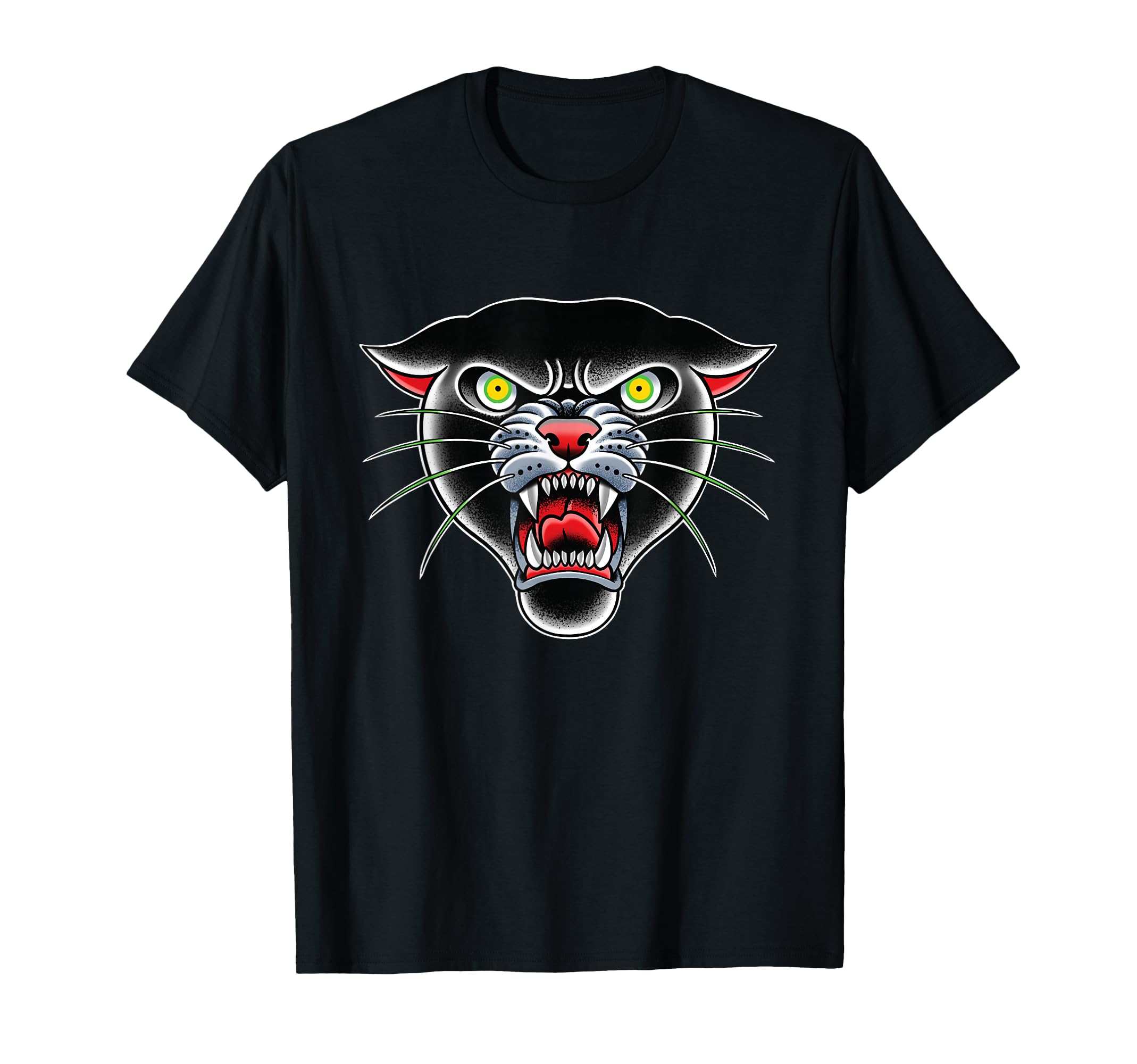 Panther Face Traditional Tattoo art illustration T-Shirt