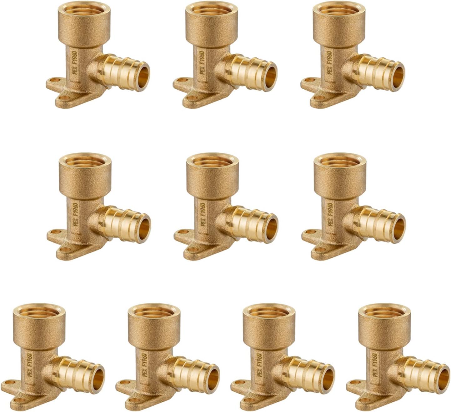 (Pack of 10) EFIELD Pex A Expansion Brass Fittings 1/2″x 1/2″ Female NPT Drop-ear Elbow ONLY For Pex-A Tubing Connection, ASTM F1960,(PEX1960116-10PCS) (Pack of 10) EFIELD Pex A Expansion Brass Fittings 1/2″x 1/2″ Female NPT Drop-ear Elbow ONLY For Pex-A Tubing Connection, ASTM F1960,(PEX1960116-10PCS)