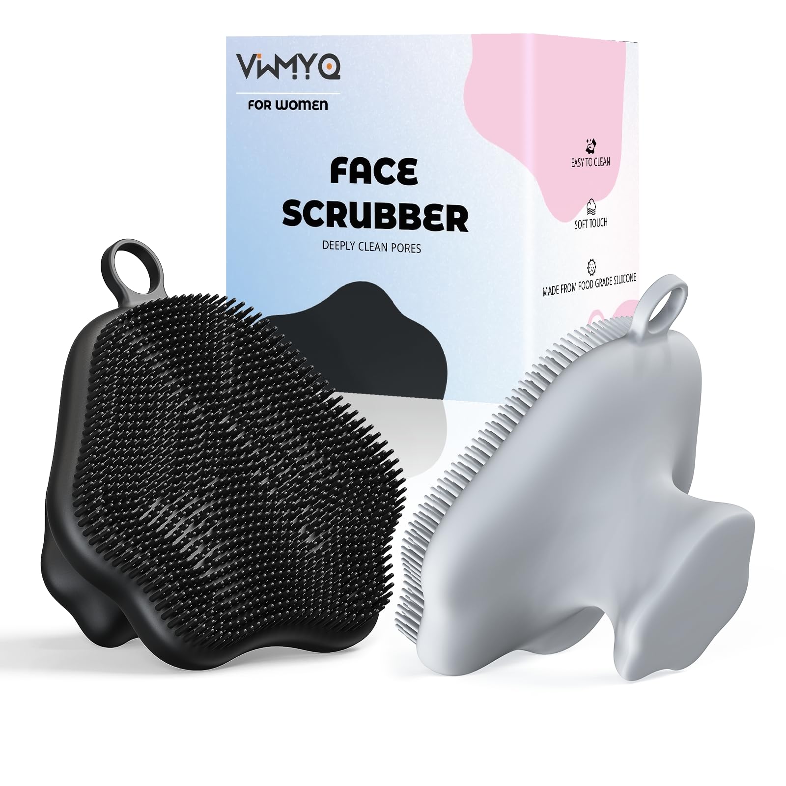 VWMYQ Silikon-Gesichtsschrubber – Peeling-Gesichtsschrubber für Frauen und Männer, sanfte Gesichtsreinigungsbürste, Mitesser, Akne-Porenpad, Wiegenkappe, manuelle weiche Gesichtswaschbürste für tiefe