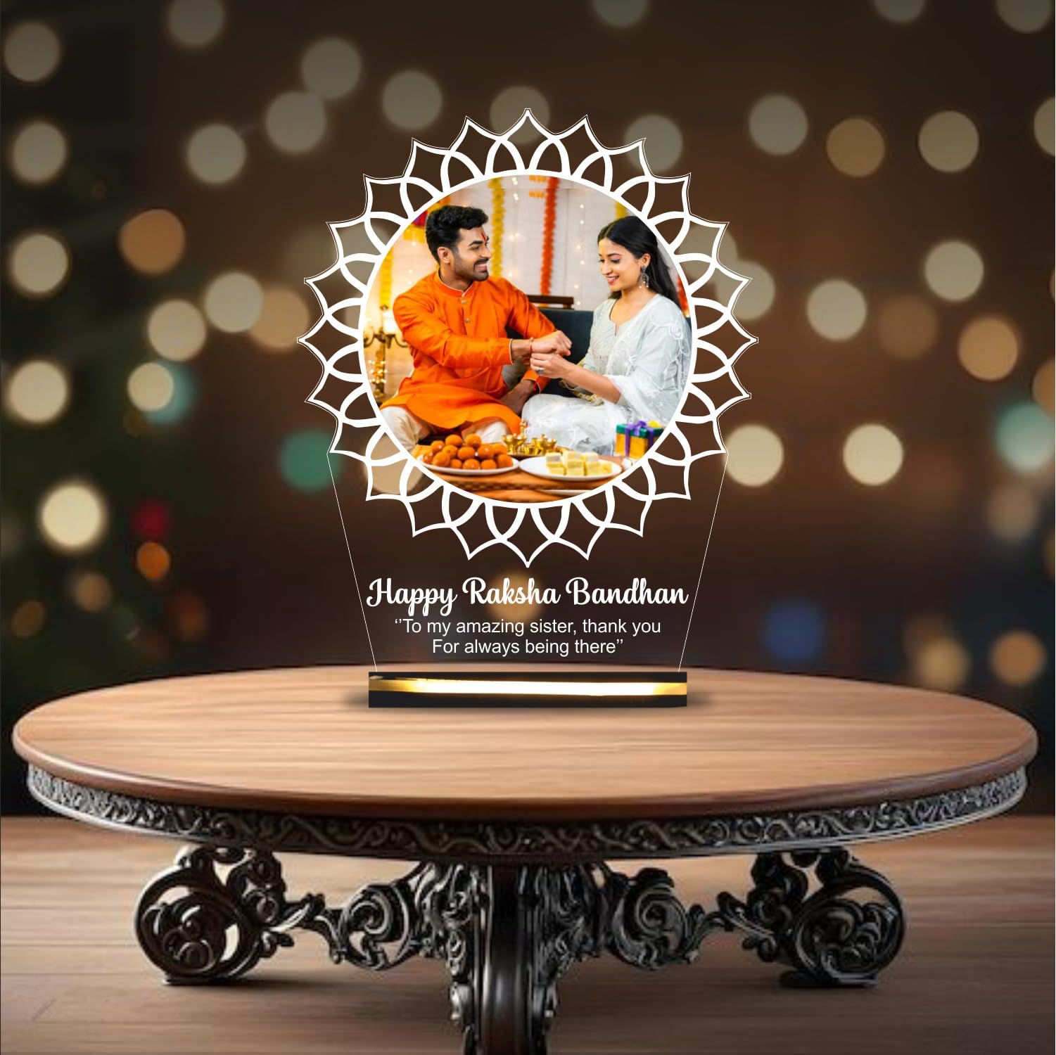 Raksha Bandhan LED Photo Lamp– Personalized Name & Picture Display – Emotional Tabletop Gift for Brother/Sister – Best Rakhi Gift for Sibling Bonding-image-31