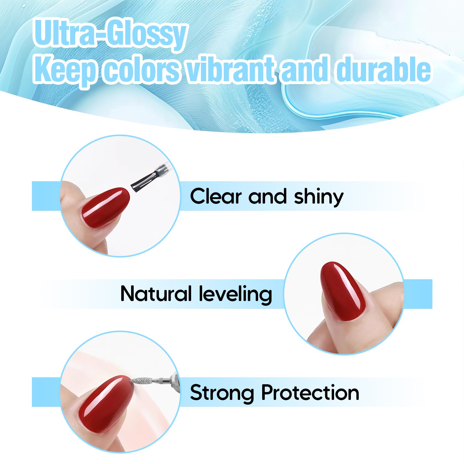 ADHERE Ice Moon Crystal Top Coat 15ml Chrome Nail Powder, High Gloss Gel Shine Finish and Long Lasting - Image 2
