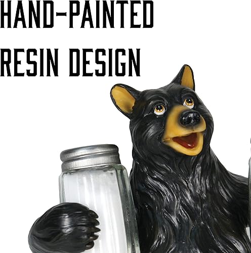 Miniatura 35 de River's Edge Juego de salero y pimentero, de resina de polímero, pintado a mano. Cocodrilo (Alligator),Bass,Oso y abejas,Azul Cangrejo,Bobber,Bull