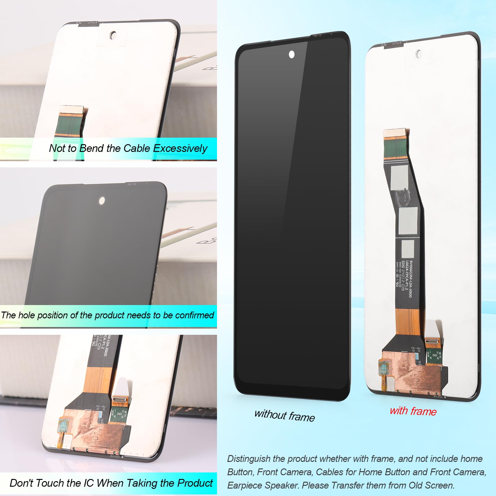 Kit Telaio Digitalizzatore Display LCD Touch Screen Per Motorola Moto G 5G (2024) XT2417-1 - Nero