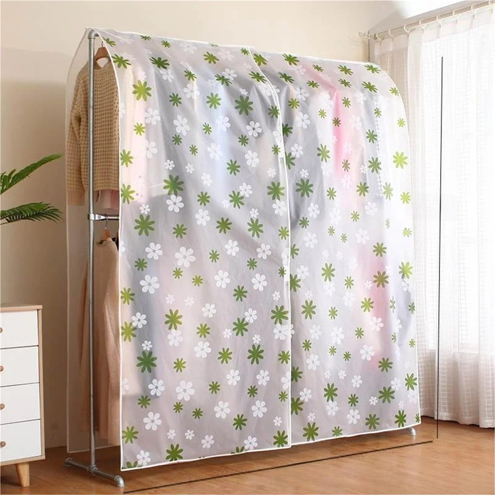 Copriabiti e custodie per il trasporto, Copertura for appendiabiti da terra a doppio strato con cerniera, 120-200x180 cm(Color 4 200 * 180 Cm)