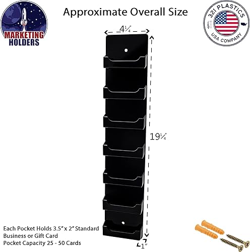 Miniatura 14 de Marketing Holders Tarjetero colgante de acrílico transparente con múltiples bolsillos para tarjetas de 3.5 x 2 pulgadas en médicos, contabilidad