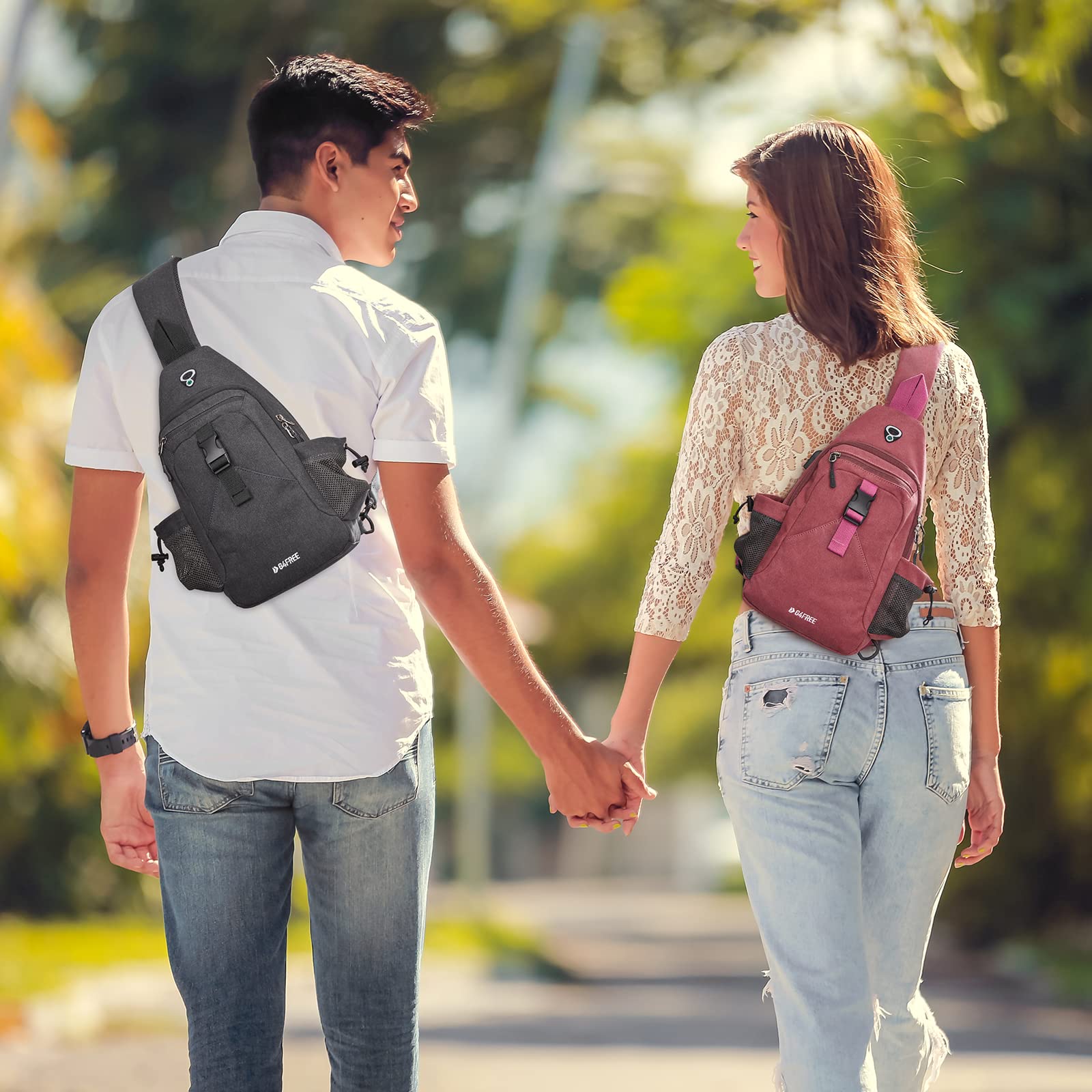 G4Free Borsa a tracolla RFID zaino a tracolla in tela zaino impermeabile per uomo donna