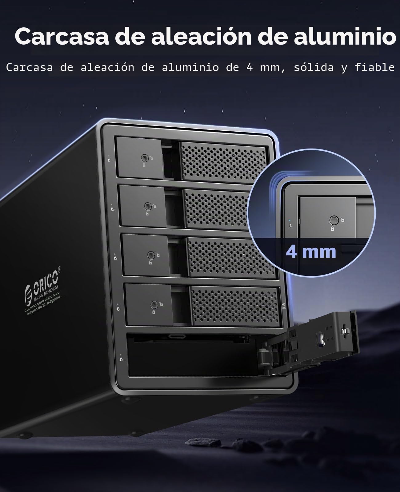 ORICO Raid Carcasa Externa para 5 Discos Duros,USB 3.0 a SATA Caja Disco Duro 3.5" para HDD y SSD SATA I/II/III,Soporta Raid-Raid 0/1/5/10,MAX 100 TB