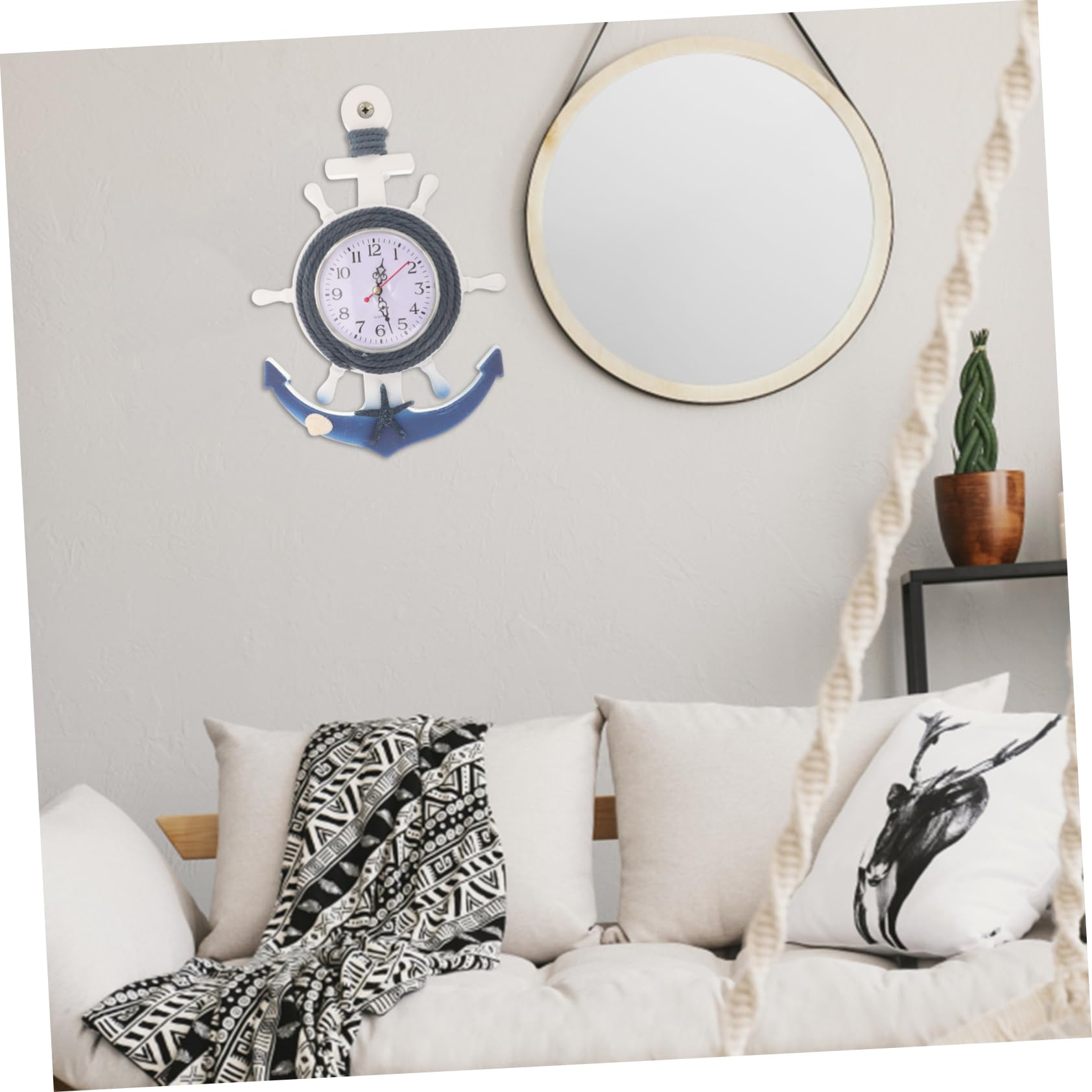 Veemoon Orologio da Parete Stile Mare Ancora Nave Decorativo